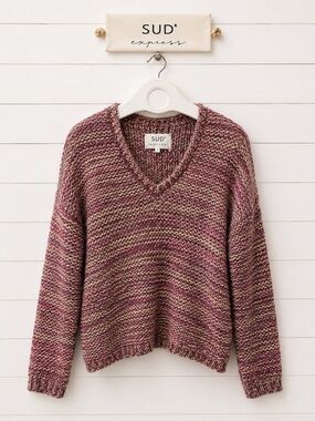Chunky Knit V-Neck Sweater - Sud Express - Size S